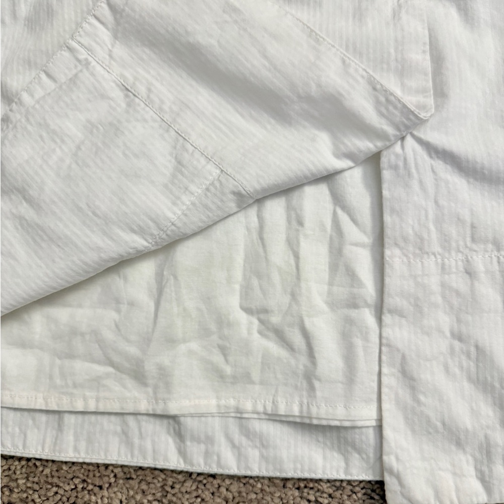 GAP MIDI Dress Women size Small White Long Sleeve Button Aline Drawstring Dress - Picture 8 of 12